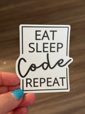 "Eat Sleep Code" Sticker