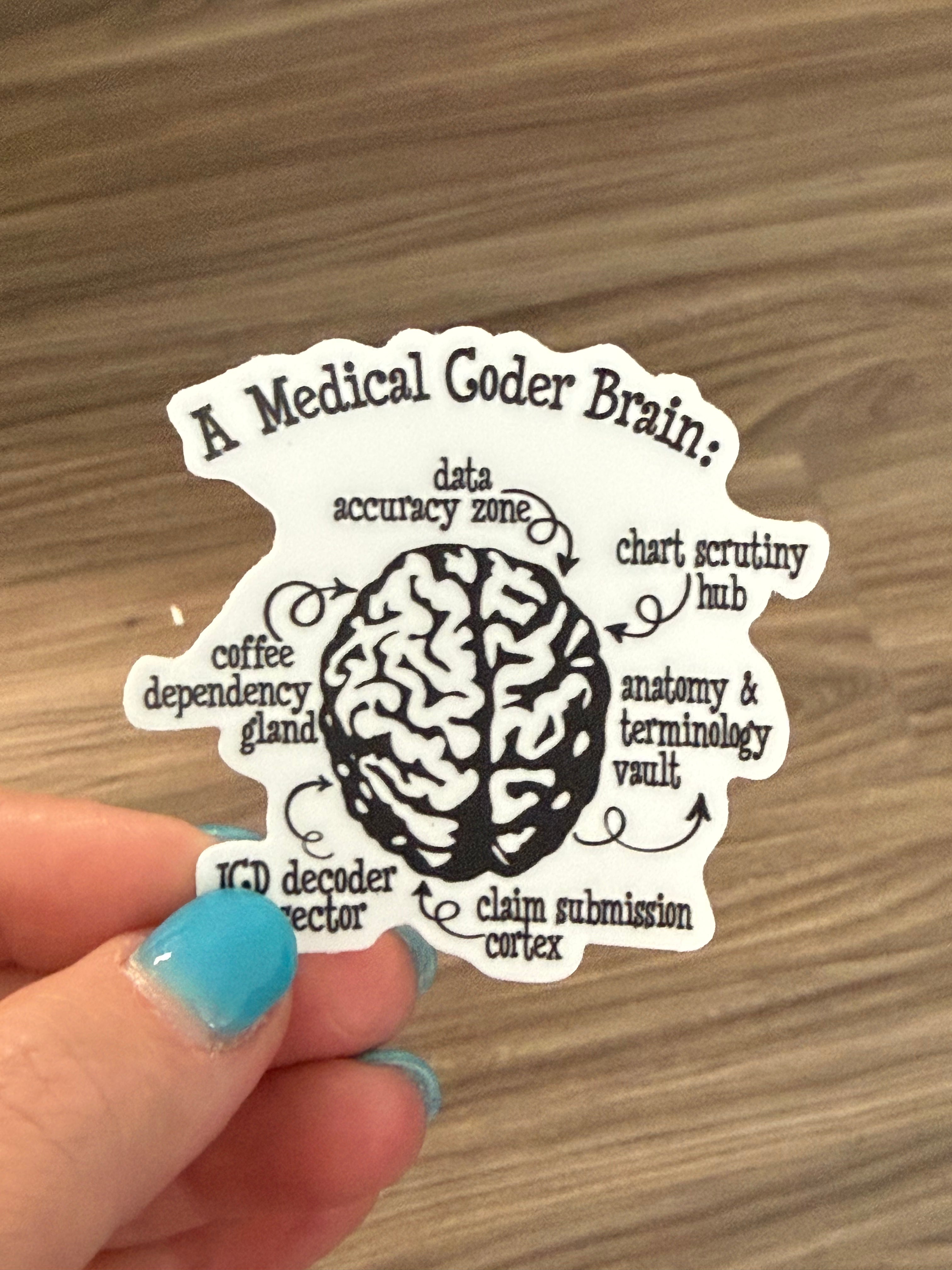 "Medical Coder Brain" Sticker