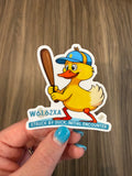 "Struck by a Duck" Sticker